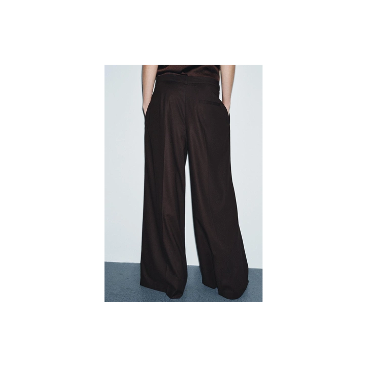 БРЮКИ WIDE LEG С ЗАЩИПАМИ — ZW COLLECTION