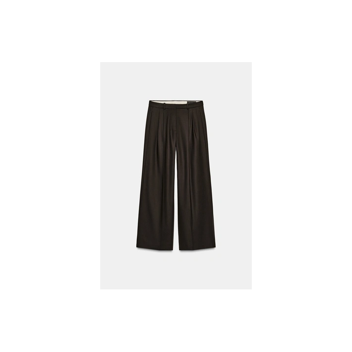 БРЮКИ WIDE LEG С ЗАЩИПАМИ — ZW COLLECTION