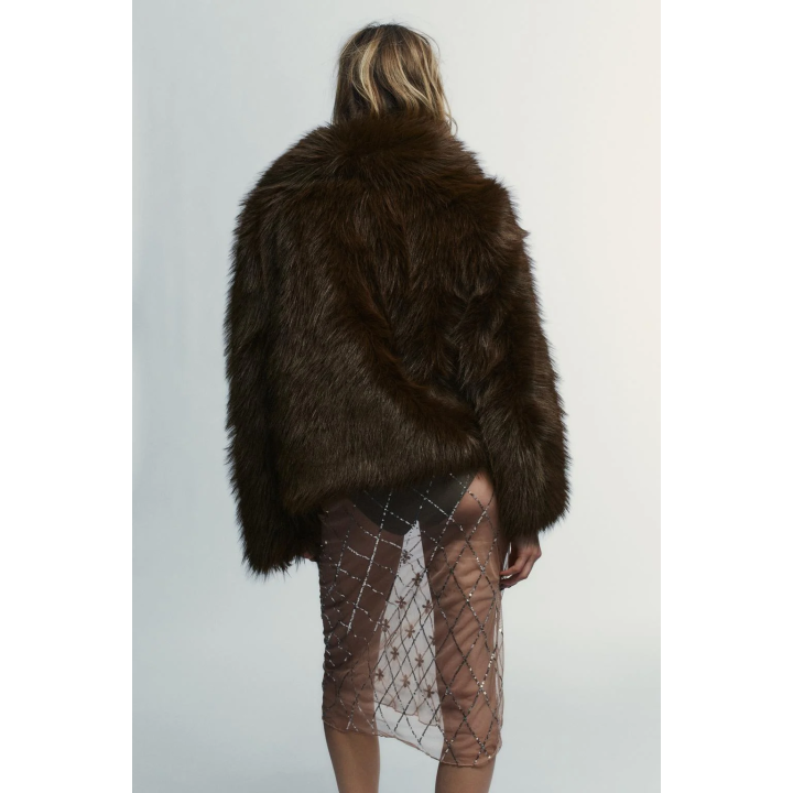 КОРОТКОЕ ПАЛЬТО ИЗ ИСКУССТВЕННОГО МЕХА