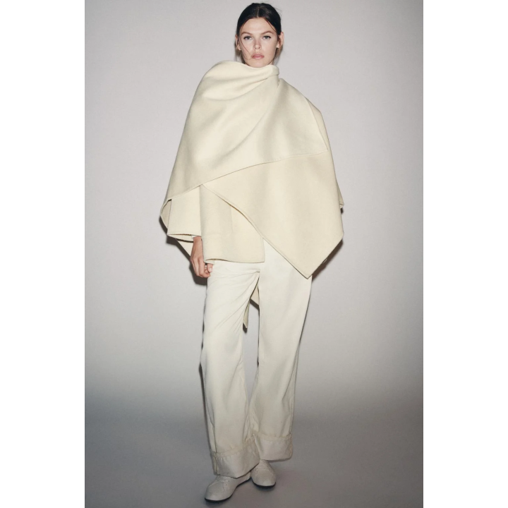 ПАЛЬТО-КЕЙП ИЗ СМЕСОВОЙ ШЕРСТИ — ZW COLLECTION