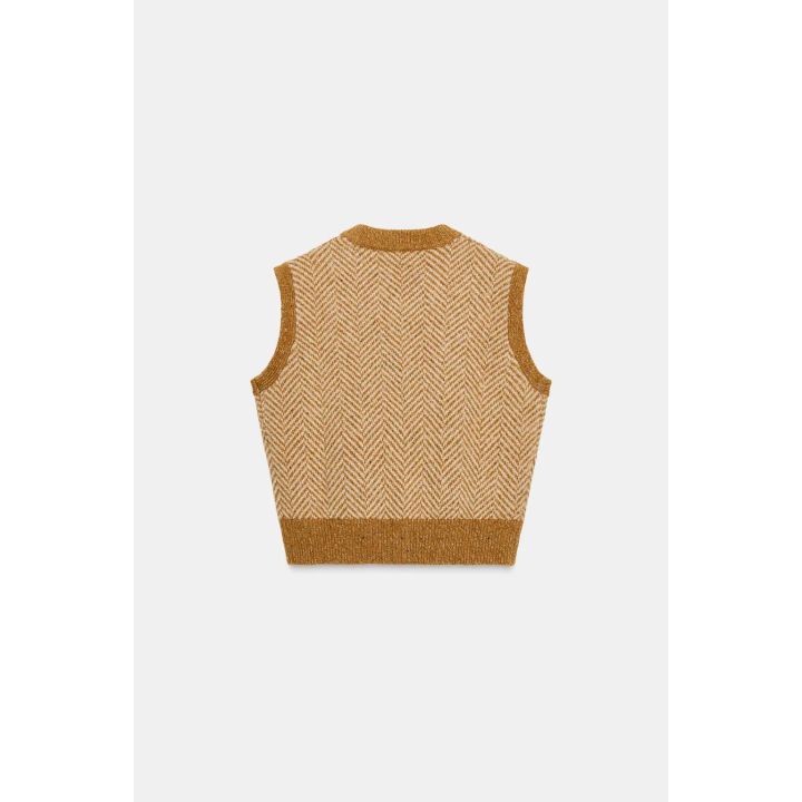 ЖИЛЕТ В ЕЛОЧКУ ИЗ СМЕСОВОЙ ШЕРСТИ