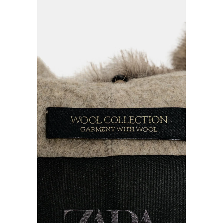 ПАЛЬТО ИЗ ШЕРСТИ С ВОРОТНИКОМ ИЗ ИСКУССТВЕННОГО МЕХА — ZW COLLECTION
