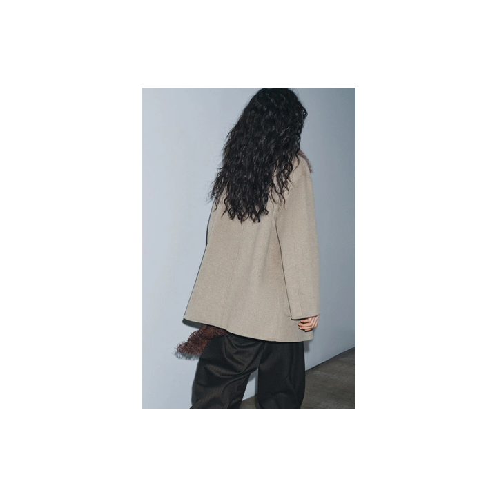 ПАЛЬТО ИЗ ШЕРСТИ С ВОРОТНИКОМ ИЗ ИСКУССТВЕННОГО МЕХА — ZW COLLECTION