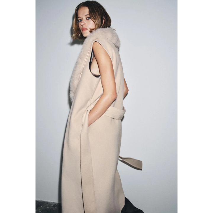 ЖИЛЕТ С ВОРОТНИКОМ ИЗ ИСКУССТВЕННОГО МЕХА — ZW COLLECTION