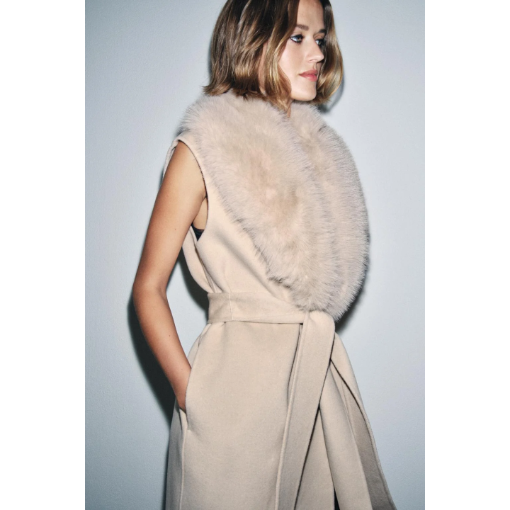 ЖИЛЕТ С ВОРОТНИКОМ ИЗ ИСКУССТВЕННОГО МЕХА — ZW COLLECTION