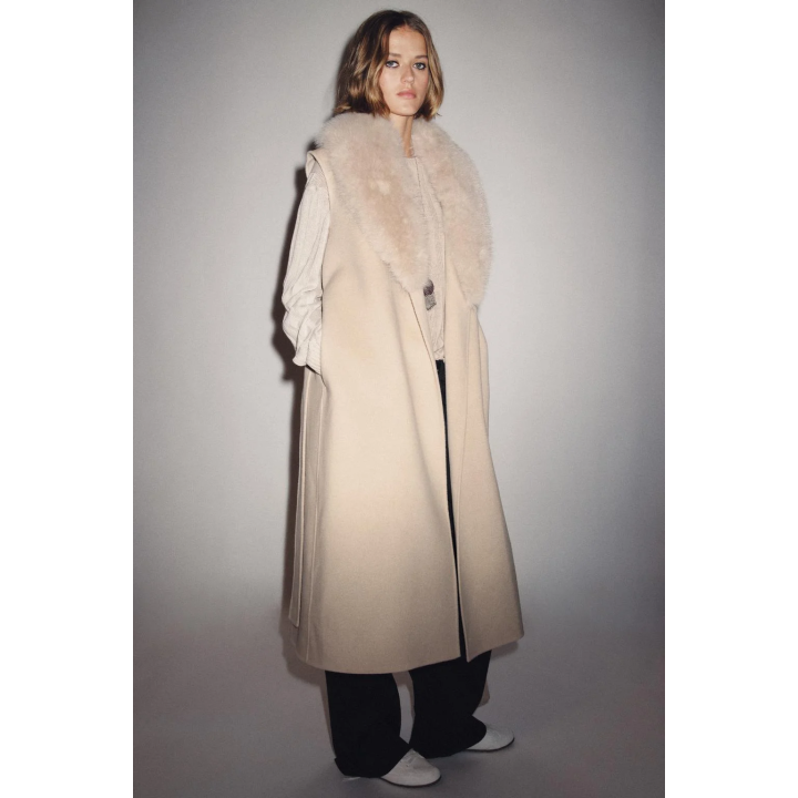 ЖИЛЕТ С ВОРОТНИКОМ ИЗ ИСКУССТВЕННОГО МЕХА — ZW COLLECTION