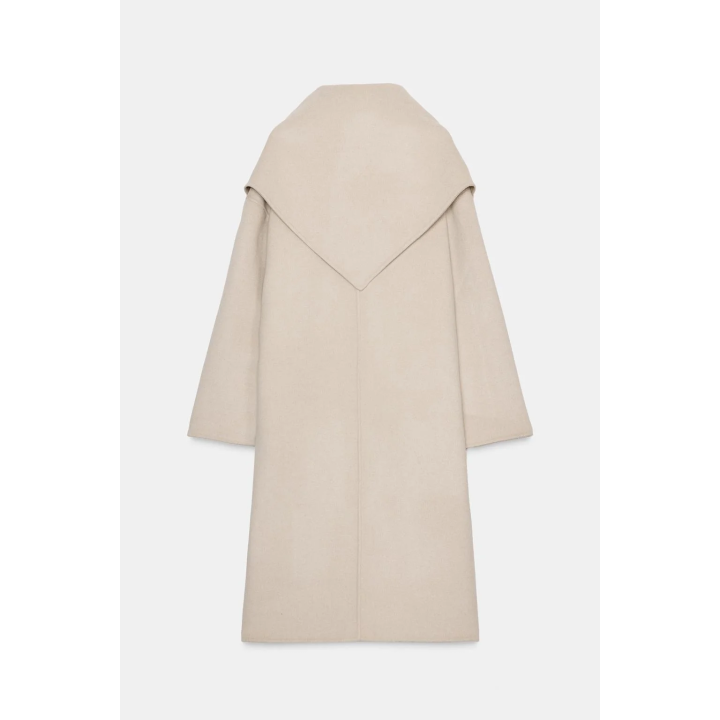 ПАЛЬТО ОВЕРСАЙЗ ИЗ СМЕСОВОЙ ШЕРСТИ С ПЛАТКОМ — ZW COLLECTION
