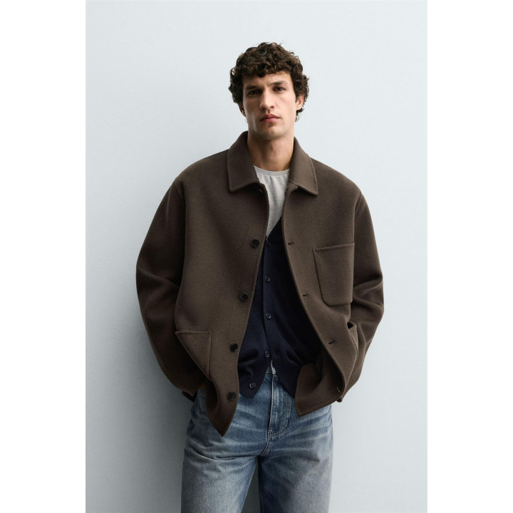 КУРТКА-РУБАШКА ИЗ ШЕРСТИ С КАРМАНАМИ