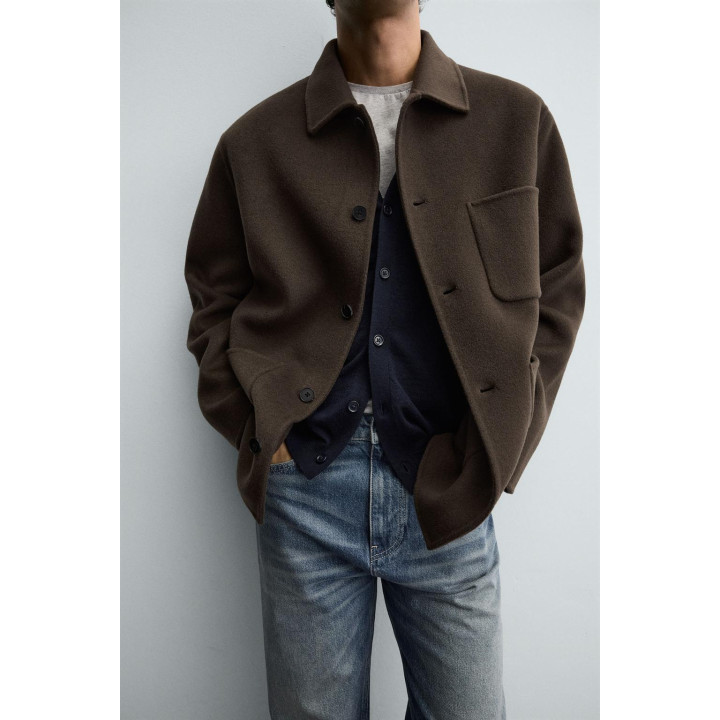 КУРТКА-РУБАШКА ИЗ ШЕРСТИ С КАРМАНАМИ