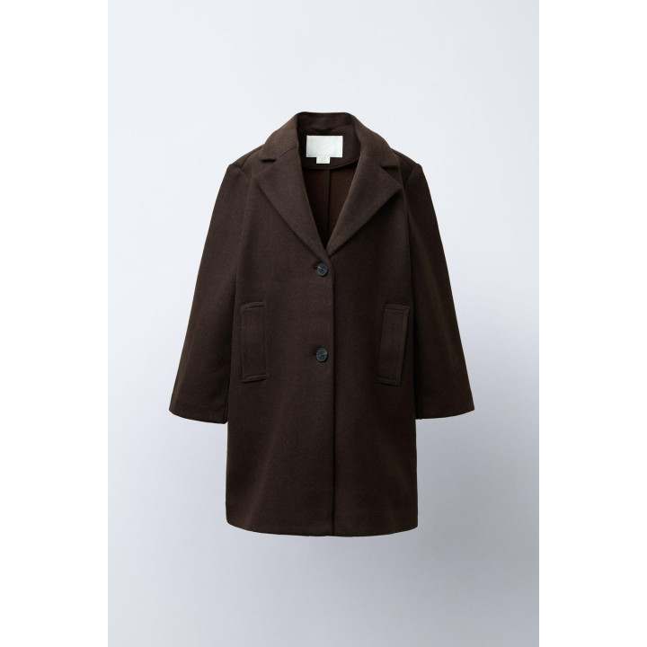 ДЛИННОЕ ПАЛЬТО ИЗ ШЕРСТЯНОЙ ТКАНИ