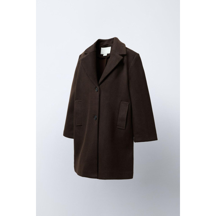 ДЛИННОЕ ПАЛЬТО ИЗ ШЕРСТЯНОЙ ТКАНИ