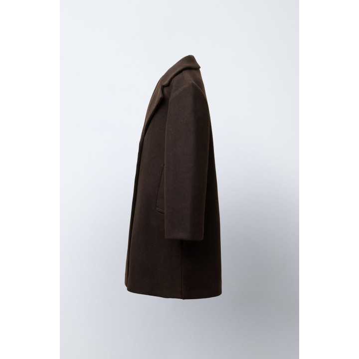 ДЛИННОЕ ПАЛЬТО ИЗ ШЕРСТЯНОЙ ТКАНИ