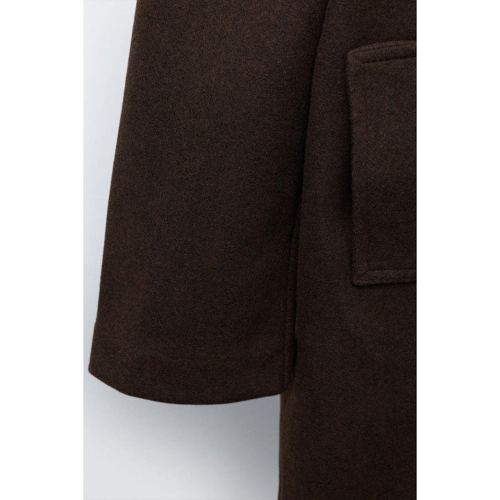 ДЛИННОЕ ПАЛЬТО ИЗ ШЕРСТЯНОЙ ТКАНИ