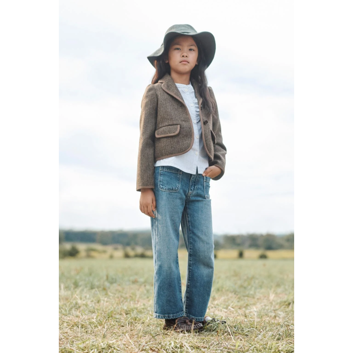 Укороченный жакет-блейзер в мелкую клетку из ограниченной коллекции