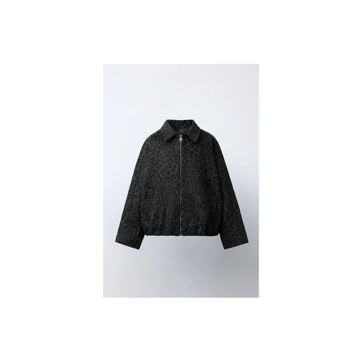 КУРТКА ИЗ СИНТЕТИЧЕСКОЙ ШЕРСТИ С АНИМАЛИСТИЧЕСКИМ ПРИНТОМ