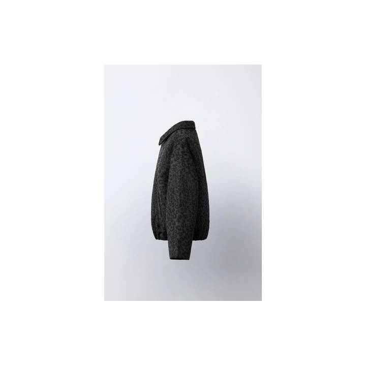 КУРТКА ИЗ СИНТЕТИЧЕСКОЙ ШЕРСТИ С АНИМАЛИСТИЧЕСКИМ ПРИНТОМ