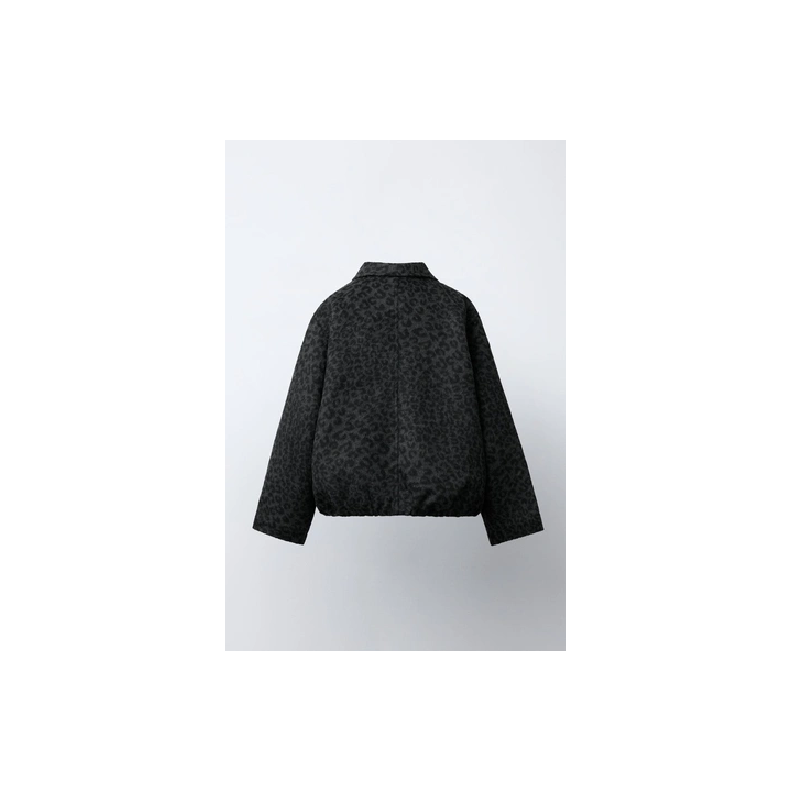 КУРТКА ИЗ СИНТЕТИЧЕСКОЙ ШЕРСТИ С АНИМАЛИСТИЧЕСКИМ ПРИНТОМ