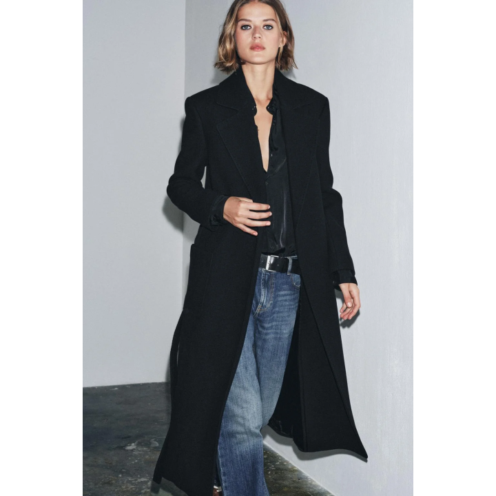 ПАЛЬТО ИЗ СМЕСОВОЙ ШЕРСТИ С ПОЯСОМ — ZW COLLECTION