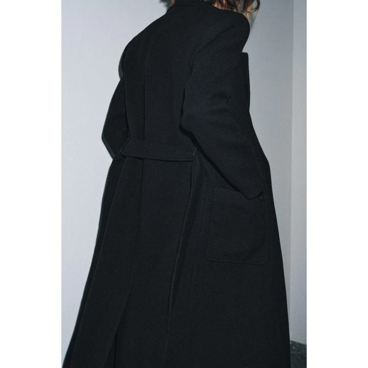 ПАЛЬТО ИЗ СМЕСОВОЙ ШЕРСТИ С ПОЯСОМ — ZW COLLECTION