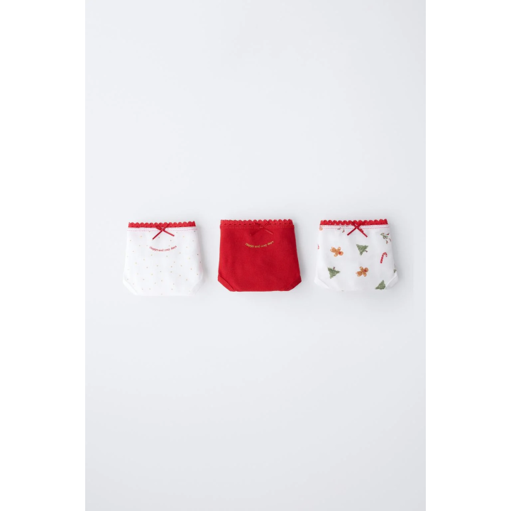 1-6 ЛЕТ/ НАБОР ИЗ ТРЕХ ТРУСОВ С ПРИНТОМ ДЕРЕВА И ПЕЧЕНЬЯ