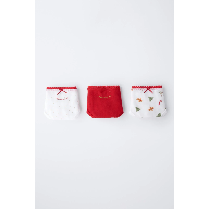 1-6 ЛЕТ/ НАБОР ИЗ ТРЕХ ТРУСОВ С ПРИНТОМ ДЕРЕВА И ПЕЧЕНЬЯ