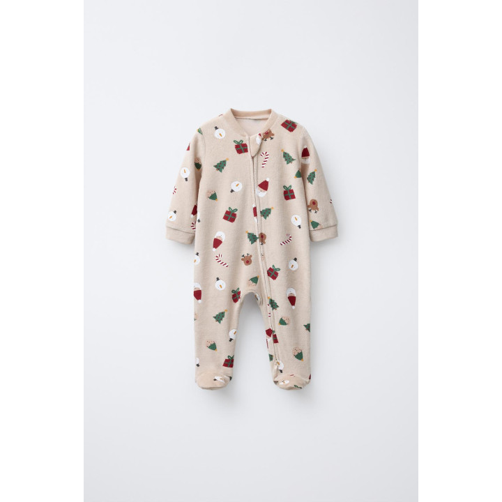 Детский велюровый комбинезон санта