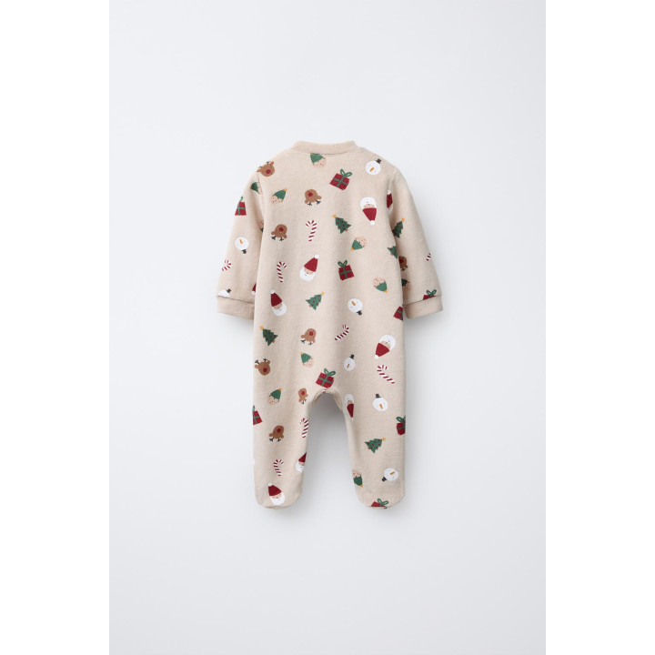 Детский велюровый комбинезон санта