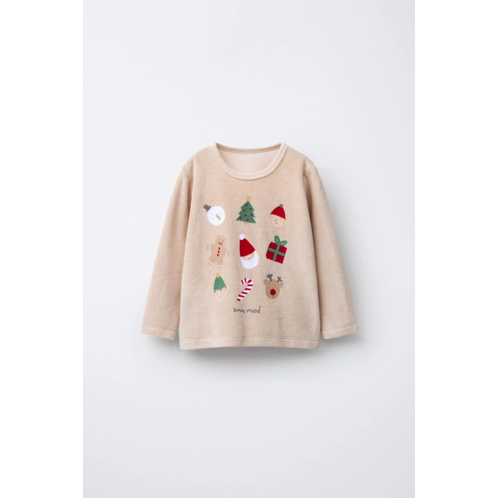 Пижама из вельвета с рисунком оленей, 2-6 лет