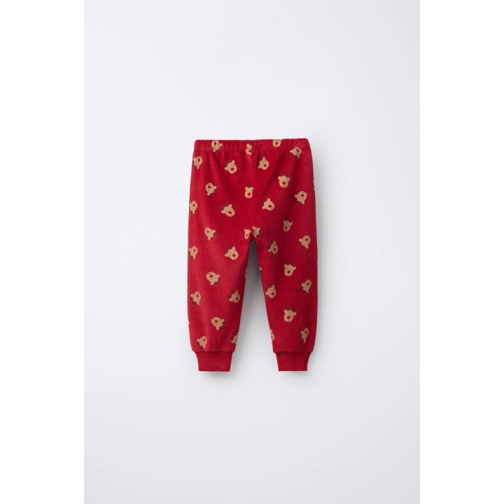 Пижама из вельвета с рисунком оленей, 2-6 лет