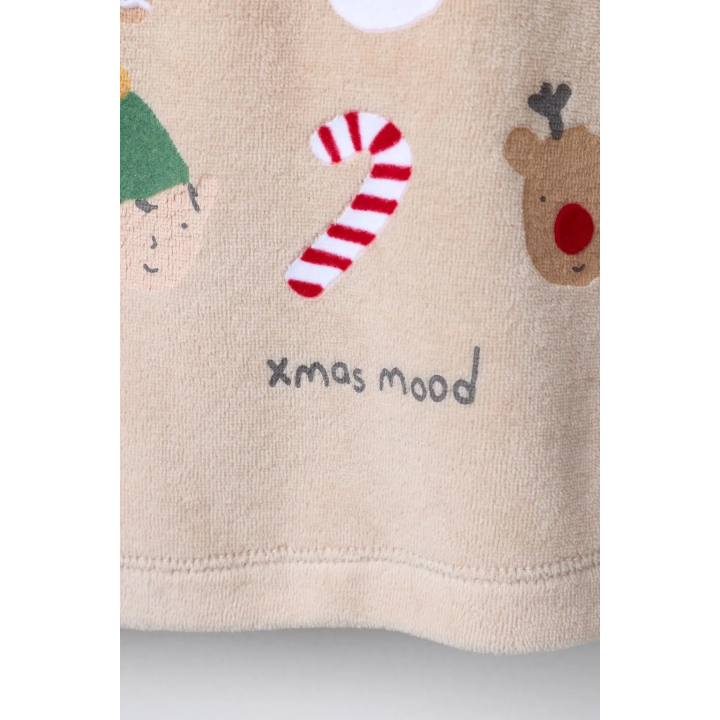 Пижама из вельвета с рисунком оленей, 2-6 лет