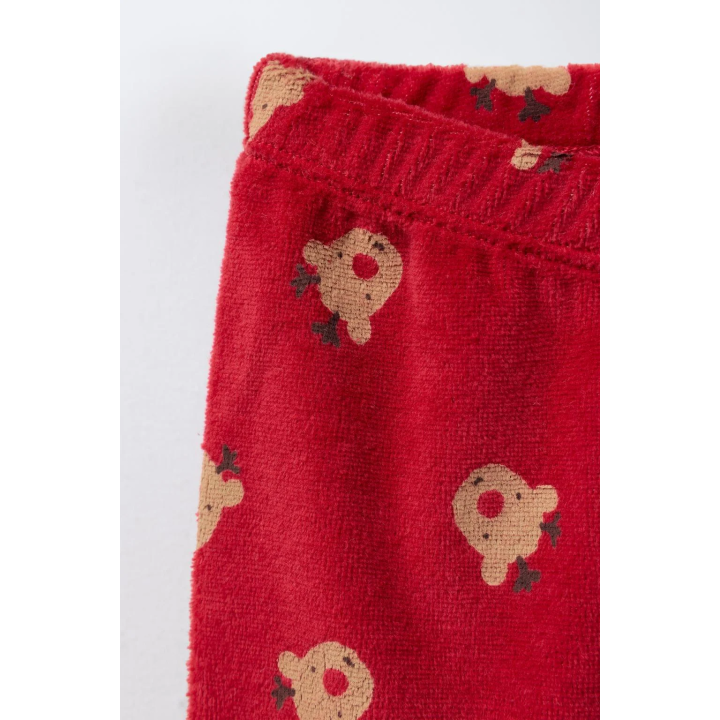 Пижама из вельвета с рисунком оленей, 2-6 лет