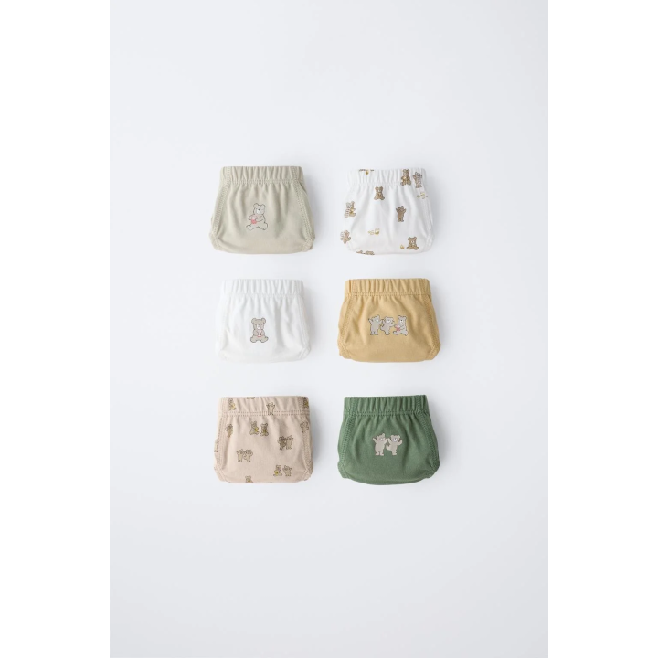 2-6 ЛЕТ/НАБОР ИЗ ШЕСТИ ТРУСОВ С МЕДВЕЖАТАМИ