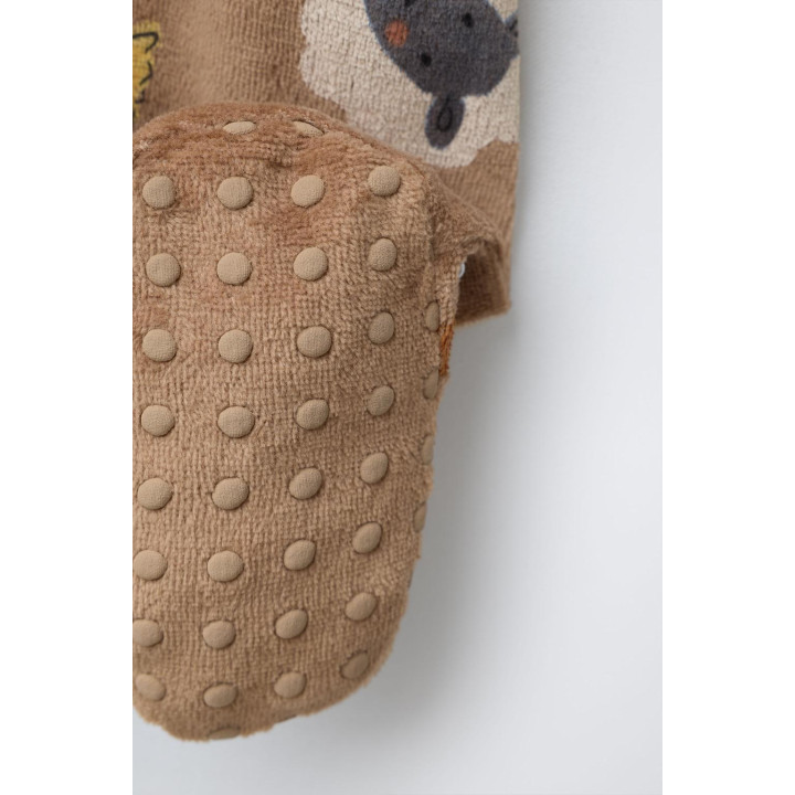 Детский комбинезон из бархата с животным принтом