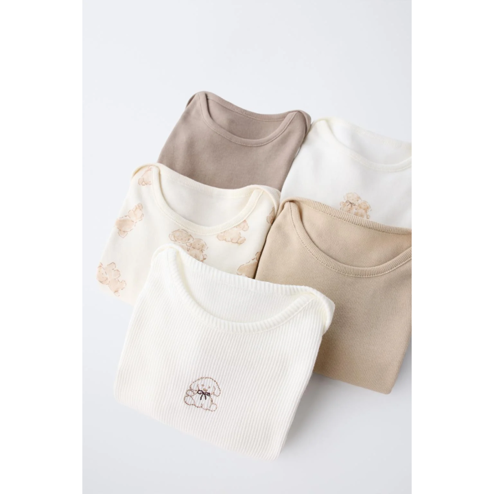 НАБОР ИЗ ПЯТИ БОДИ С ПРИНТОМ СОБАЧЕК