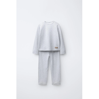 2-6 ЛЕТ/ВАФЕЛЬНАЯ ПИЖАМА С ЦВЕТОЧНЫМ ПРИНТОМ