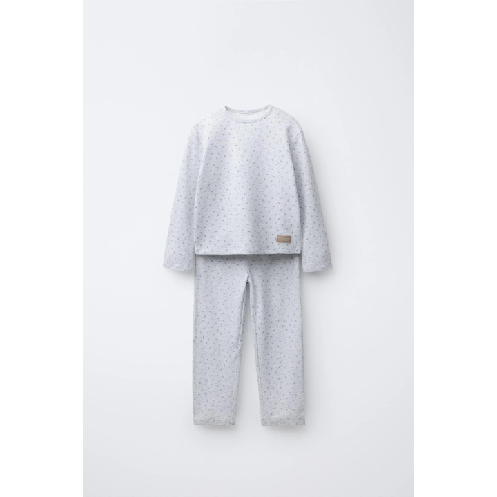 2-6 ЛЕТ/ВАФЕЛЬНАЯ ПИЖАМА С ЦВЕТОЧНЫМ ПРИНТОМ