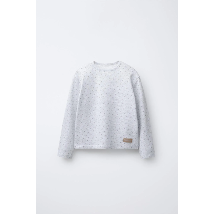 2-6 ЛЕТ/ВАФЕЛЬНАЯ ПИЖАМА С ЦВЕТОЧНЫМ ПРИНТОМ