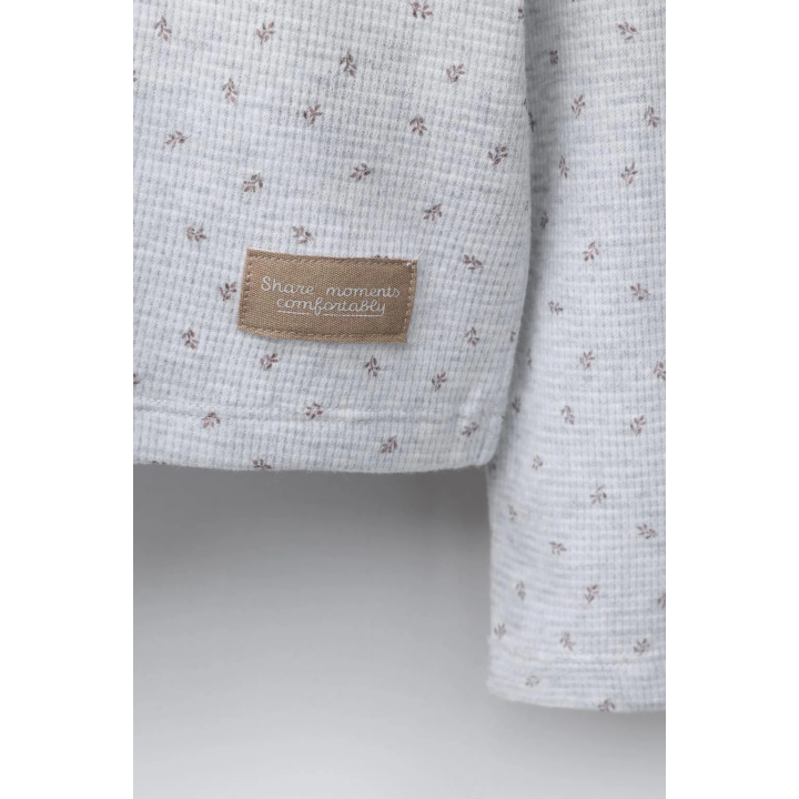 2-6 ЛЕТ/ВАФЕЛЬНАЯ ПИЖАМА С ЦВЕТОЧНЫМ ПРИНТОМ