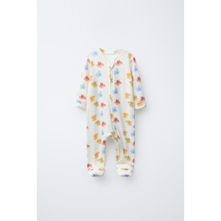 КОМБИНЕЗОН С ПРИНТОМ «ПТИЧКИ» И ТРАНСФОРМИРУЕМЫМИ СТУПНЯМИ