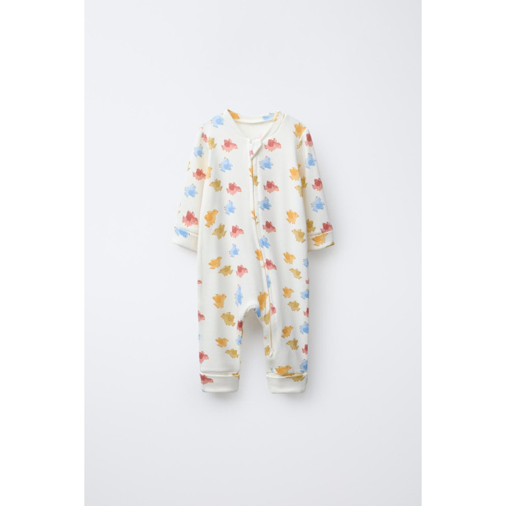 КОМБИНЕЗОН С ПРИНТОМ «ПТИЧКИ» И ТРАНСФОРМИРУЕМЫМИ СТУПНЯМИ