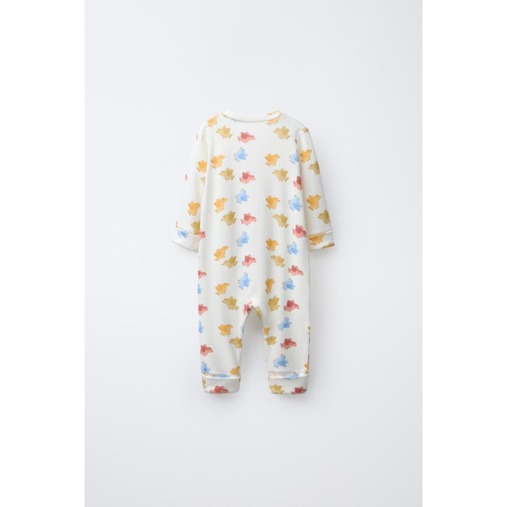 КОМБИНЕЗОН С ПРИНТОМ «ПТИЧКИ» И ТРАНСФОРМИРУЕМЫМИ СТУПНЯМИ