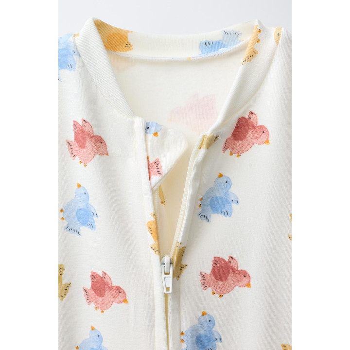 КОМБИНЕЗОН С ПРИНТОМ «ПТИЧКИ» И ТРАНСФОРМИРУЕМЫМИ СТУПНЯМИ