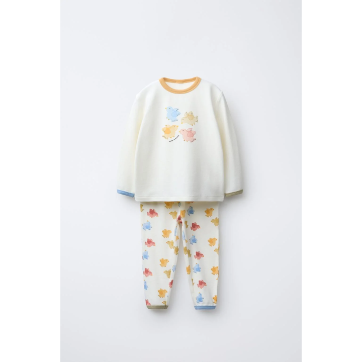 2-6 ЛЕТ/ ПИЖАМА С ПРИНТОМ «ПТИЧКИ»