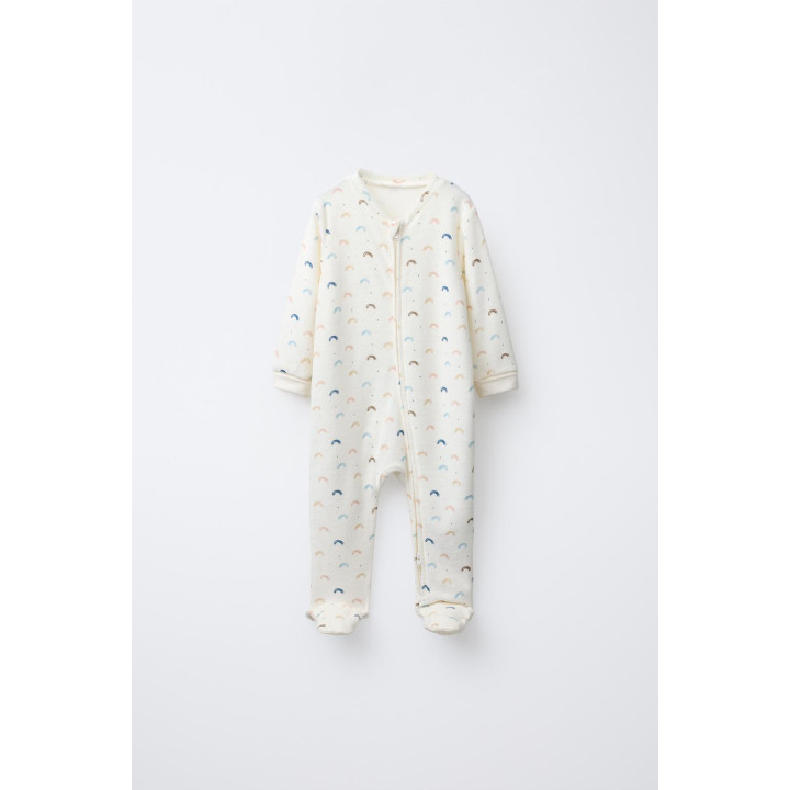 Комбинезон из велюра с принтом радуги