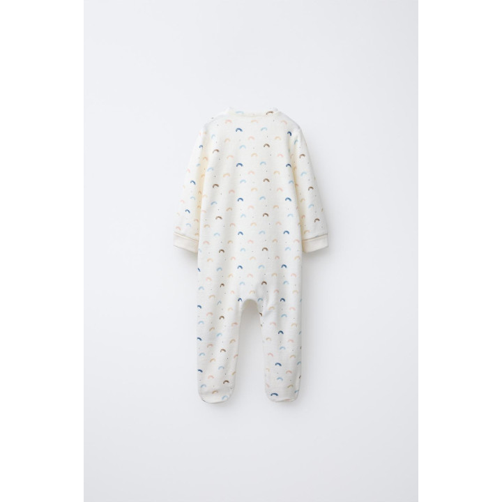 Комбинезон из велюра с принтом радуги