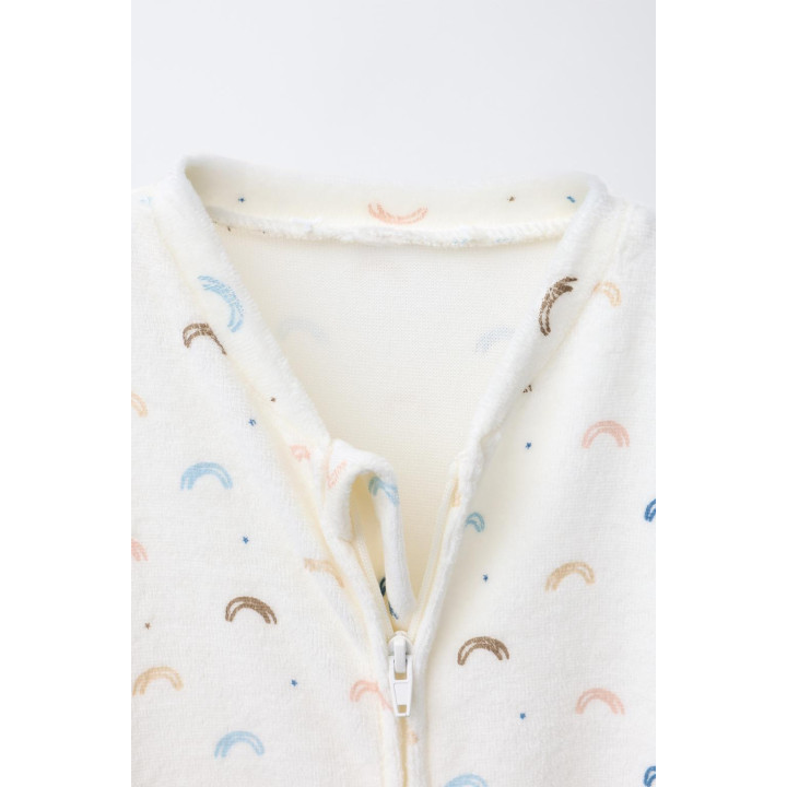 Комбинезон из велюра с принтом радуги