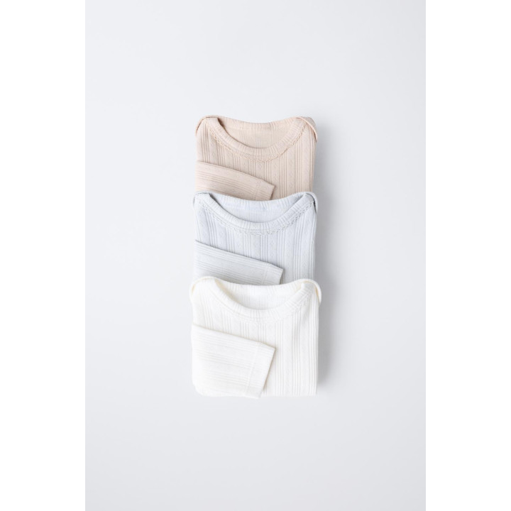 6 МЕСЯЦЕВ - 3 ГОДА/НАБОР ИЗ ТРЕХ БОДИ С ДЛИННЫМИ РУКАВАМИ