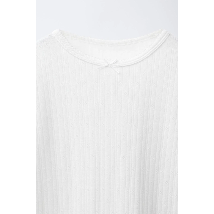 2-6 ЛЕТ/НАБОР ИЗ ДВУХ ФУТБОЛОК С АЖУРНОЙ ВЯЗКОЙ