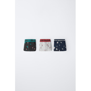 Набор из трех трусов с изображением санты и снеговика для возраста 6-14 лет