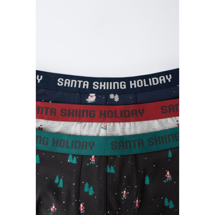 Набор из трех трусов с изображением санты и снеговика для возраста 6-14 лет